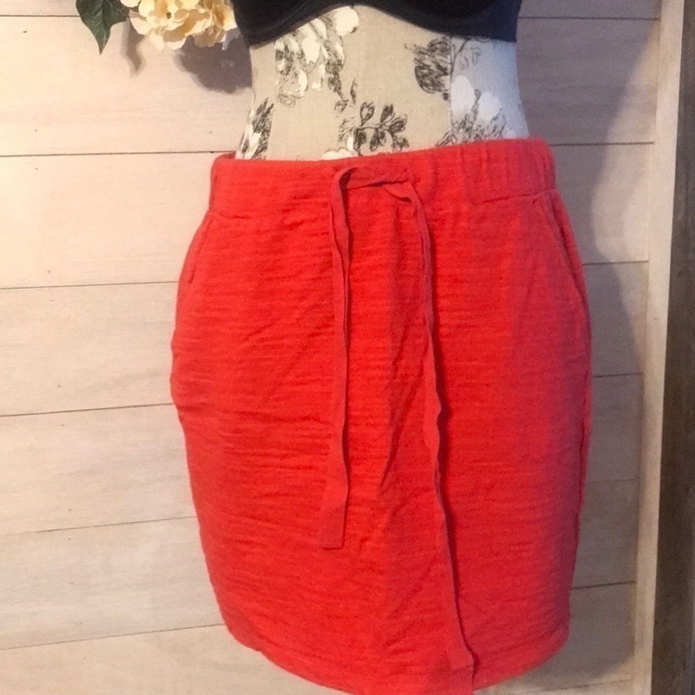 Loft Red Elastic Skirt M